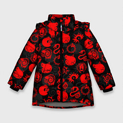 Куртка зимняя для девочки СИМВОЛЫ ГРЕХОВ 7 DEADLY SINS, цвет: 3D-светло-серый