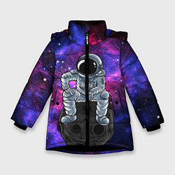 Куртка зимняя для девочки Distant galaxy, цвет: 3D-черный