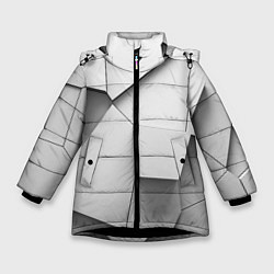Куртка зимняя для девочки Слом плитки, цвет: 3D-черный