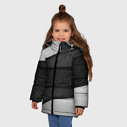 Куртка зимняя для девочки 3D luxury style silver black, цвет: 3D-черный — фото 2