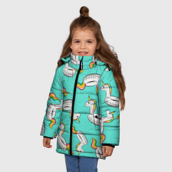 Куртка зимняя для девочки Единорог Круг, цвет: 3D-черный — фото 2