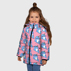 Куртка зимняя для девочки Дельфинчики Единорожки, цвет: 3D-черный — фото 2