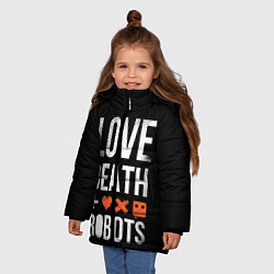 Куртка зимняя для девочки Love Death Robots, цвет: 3D-черный — фото 2