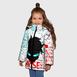 Куртка зимняя для девочки СОН ДЖИН ВУ SOLO LEVELING, цвет: 3D-черный — фото 2