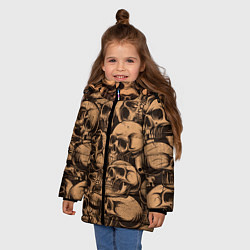 Куртка зимняя для девочки Черепа, цвет: 3D-черный — фото 2