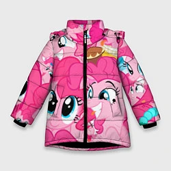 Куртка зимняя для девочки Pinkie Pie pattern, цвет: 3D-черный