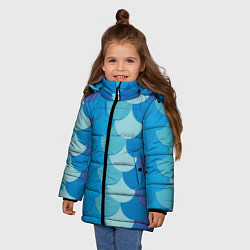 Куртка зимняя для девочки Синяя чешуя рыбы, цвет: 3D-светло-серый — фото 2
