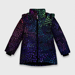 Куртка зимняя для девочки Настроение узоры, цвет: 3D-черный