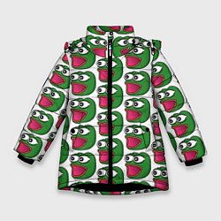 Куртка зимняя для девочки Poggers Pattern, цвет: 3D-черный