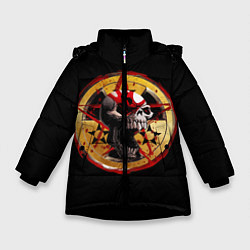 Куртка зимняя для девочки Five Finger Death Punch FFDP, цвет: 3D-черный