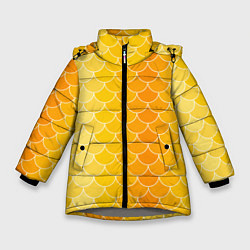 Куртка зимняя для девочки Желтая чешуя, цвет: 3D-светло-серый
