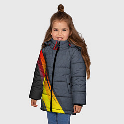 Куртка зимняя для девочки Gray Yellow Style, цвет: 3D-черный — фото 2
