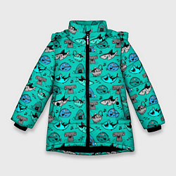 Зимняя куртка для девочки Морские рыбки