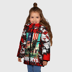 Куртка зимняя для девочки Farcry5, цвет: 3D-черный — фото 2