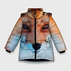 Куртка зимняя для девочки Мордочка лисы, цвет: 3D-черный