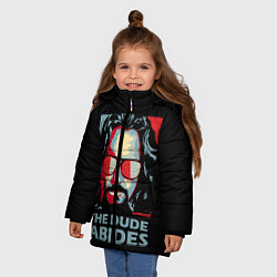 Куртка зимняя для девочки The Dude Abides Лебовски, цвет: 3D-черный — фото 2
