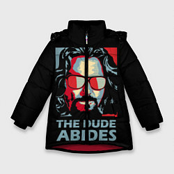 Куртка зимняя для девочки The Dude Abides Лебовски, цвет: 3D-красный