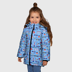 Куртка зимняя для девочки Зимние виды спорта, цвет: 3D-черный — фото 2