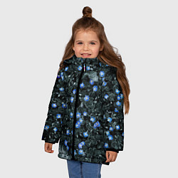 Куртка зимняя для девочки Маленькие ЦветЫ, цвет: 3D-черный — фото 2