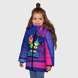 Куртка зимняя для девочки Плохиш Базз Buzz Brawl Stars, цвет: 3D-черный — фото 2