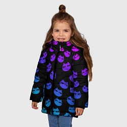 Куртка зимняя для девочки Cats faces, цвет: 3D-черный — фото 2