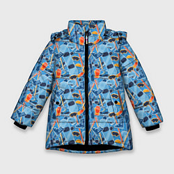 Куртка зимняя для девочки Зимние виды спорта, цвет: 3D-черный