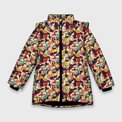 Куртка зимняя для девочки Марафон, цвет: 3D-черный