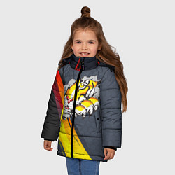 Куртка зимняя для девочки Тигр разрывает изнутри, цвет: 3D-черный — фото 2