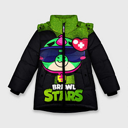 Куртка зимняя для девочки Базз Buzz Brawl Stars, цвет: 3D-черный