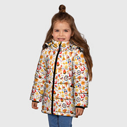 Куртка зимняя для девочки Масленица, цвет: 3D-черный — фото 2