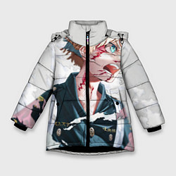 Куртка зимняя для девочки Токийские Мстители, цвет: 3D-черный