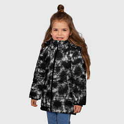 Куртка зимняя для девочки Множество лиц, цвет: 3D-черный — фото 2