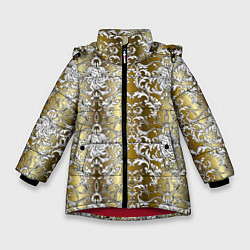 Куртка зимняя для девочки Versace gold & white, цвет: 3D-красный