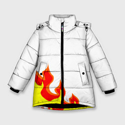 Куртка зимняя для девочки Огонь, цвет: 3D-черный