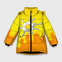 Куртка зимняя для девочки Яичница глазунья, цвет: 3D-черный