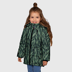 Куртка зимняя для девочки Листья, цвет: 3D-черный — фото 2