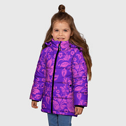 Куртка зимняя для девочки ФИОЛЕТОВАЯ ХОХЛОМА Z, цвет: 3D-черный — фото 2