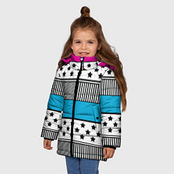 Куртка зимняя для девочки Молодежный современный узор, цвет: 3D-светло-серый — фото 2