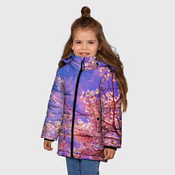 Куртка зимняя для девочки Сакура, цвет: 3D-черный — фото 2