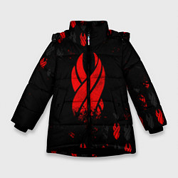 Куртка зимняя для девочки DEAD SPACE ОБЕЛИСК, цвет: 3D-черный