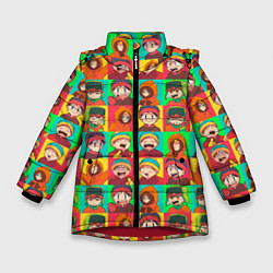 Куртка зимняя для девочки Аниме Южный парк, цвет: 3D-красный