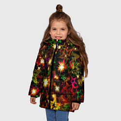 Куртка зимняя для девочки Яркий день, цвет: 3D-черный — фото 2