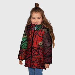 Куртка зимняя для девочки Абстрактный геометрический, цвет: 3D-черный — фото 2