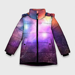 Зимняя куртка для девочки Космос, сияние и звезды