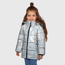 Куртка зимняя для девочки Голографическая текстура, цвет: 3D-черный — фото 2