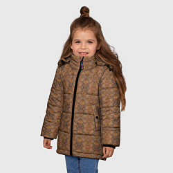 Куртка зимняя для девочки Деревянный паркет, цвет: 3D-черный — фото 2