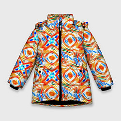 Зимняя куртка для девочки Летний абстрактный узор