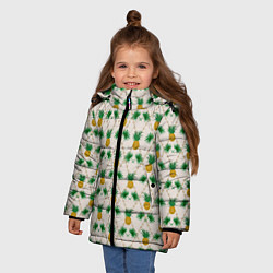 Куртка зимняя для девочки Узор ретро Ананасы, цвет: 3D-красный — фото 2