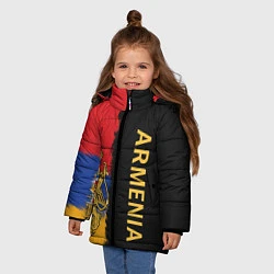 Куртка зимняя для девочки Armenia Flag and emblem, цвет: 3D-черный — фото 2