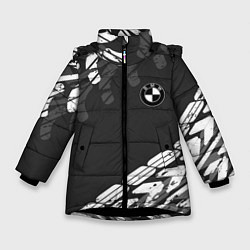 Куртка зимняя для девочки БМВ BMW TIRE TREAD, цвет: 3D-черный